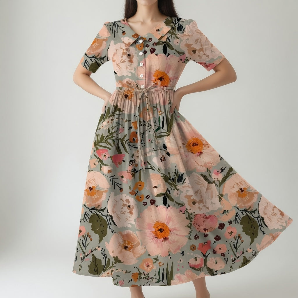 Livia - Robe Florale Épurée