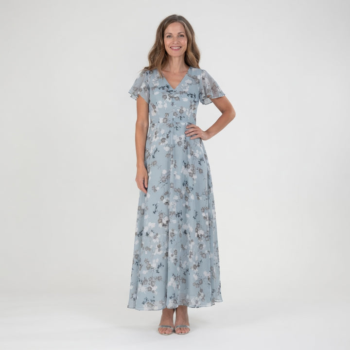 Ismeria | Robe Maxi en Chiffon Floral