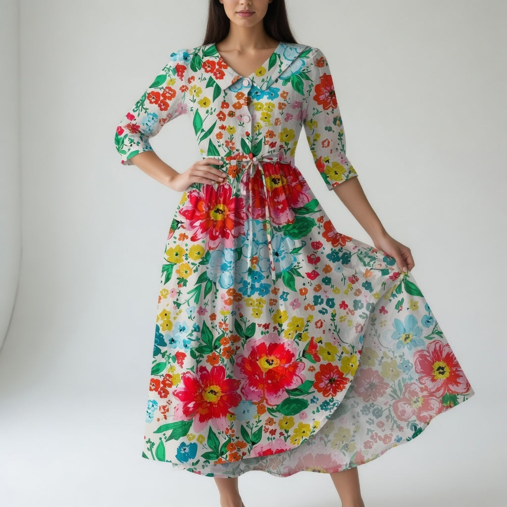 Calixte - Robe Fleurie Confortable