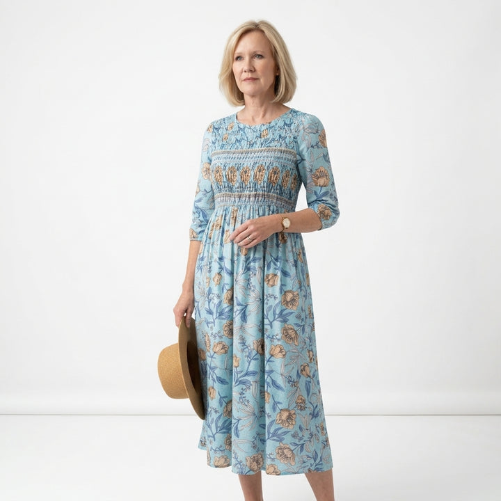 Halia - Robe Midi Fleurie Décontractée