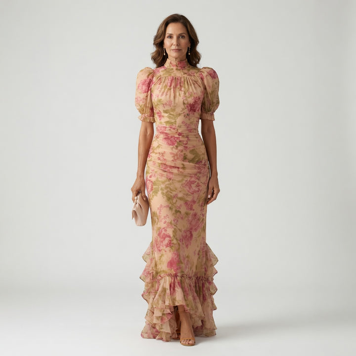 Vianne | Robe Maxi à Col Montant Doux