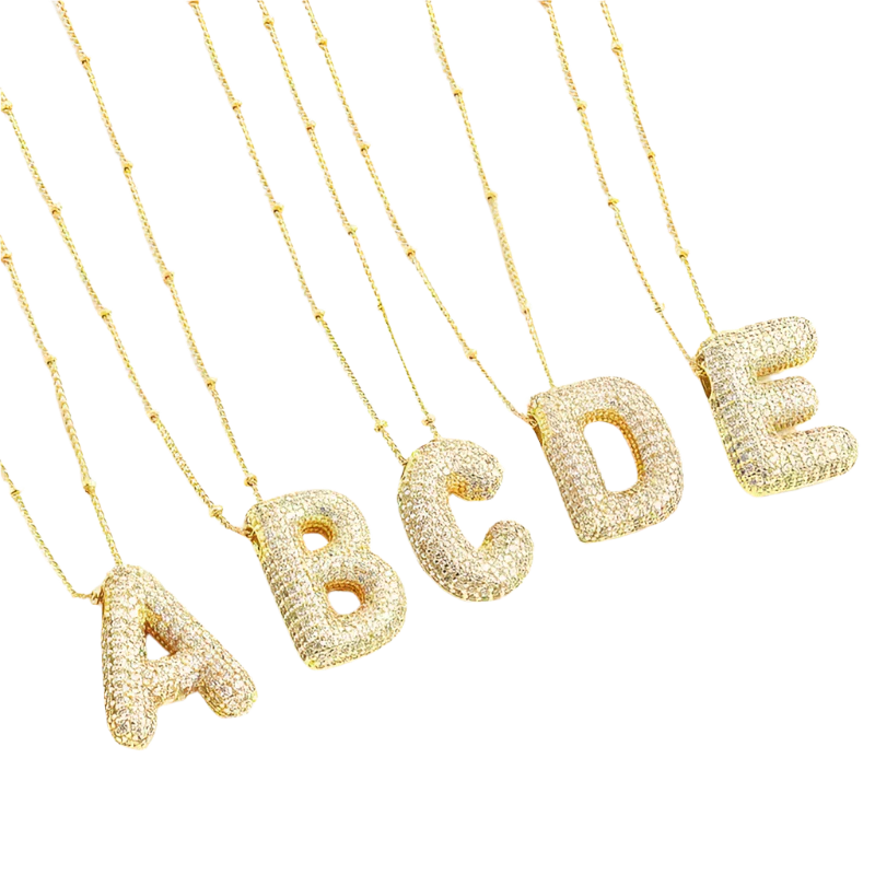 Necklace with Initial in Gold Letter