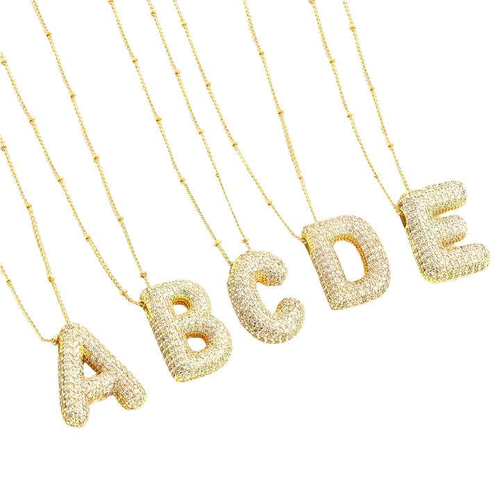 Necklace with Initial in Gold Letter
