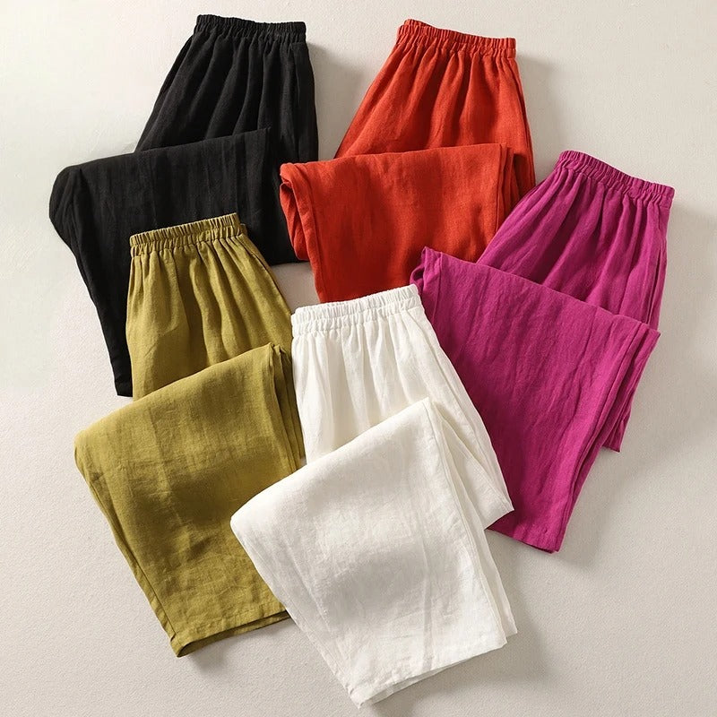 Amalia™ Flowy Linen and Cotton Pants