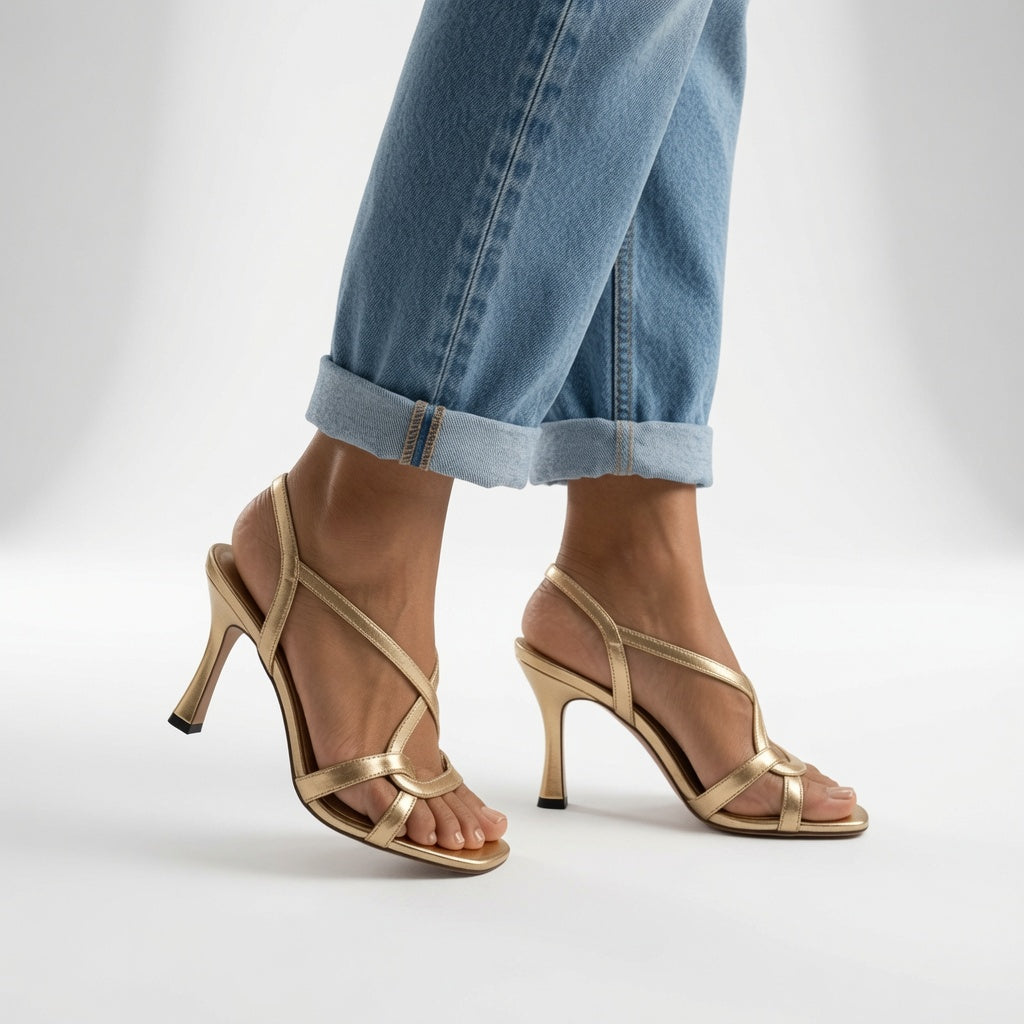 Elisabetta Sandales Dorées Élégantes à Talons