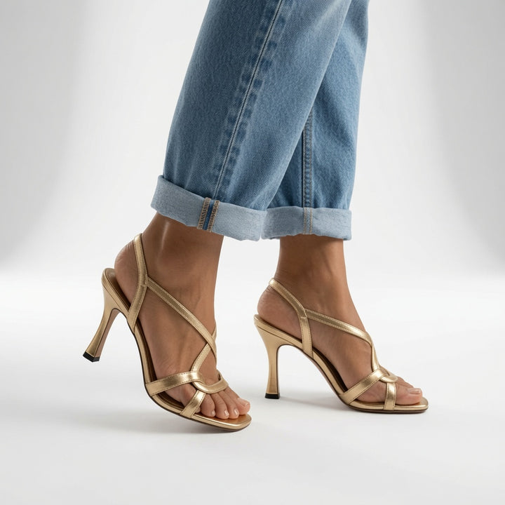 Elisabetta Sandales Dorées Élégantes à Talons