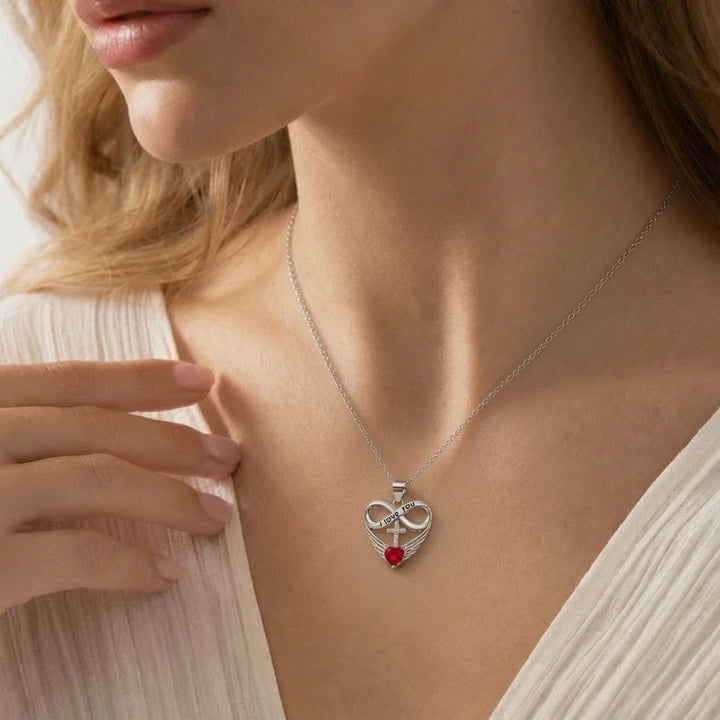 Éternelle™ — Collier cœur infini pierre de naissance