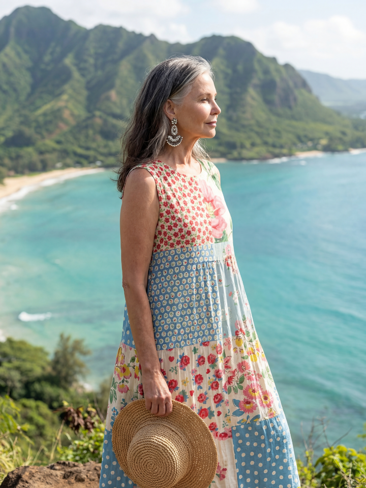 Kira - Robe Midi Décontractée Fleurie