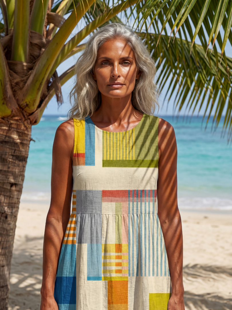 Esme - Robe Midi Colorée Décontractée