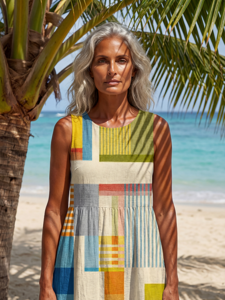 Esme - Robe Midi Colorée Décontractée