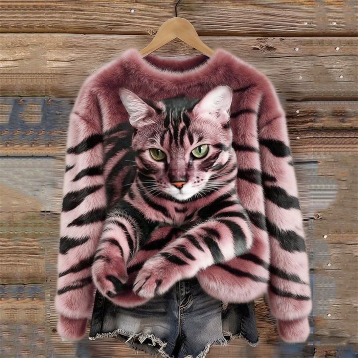 Marie™ | Pull doux motif chat élégant