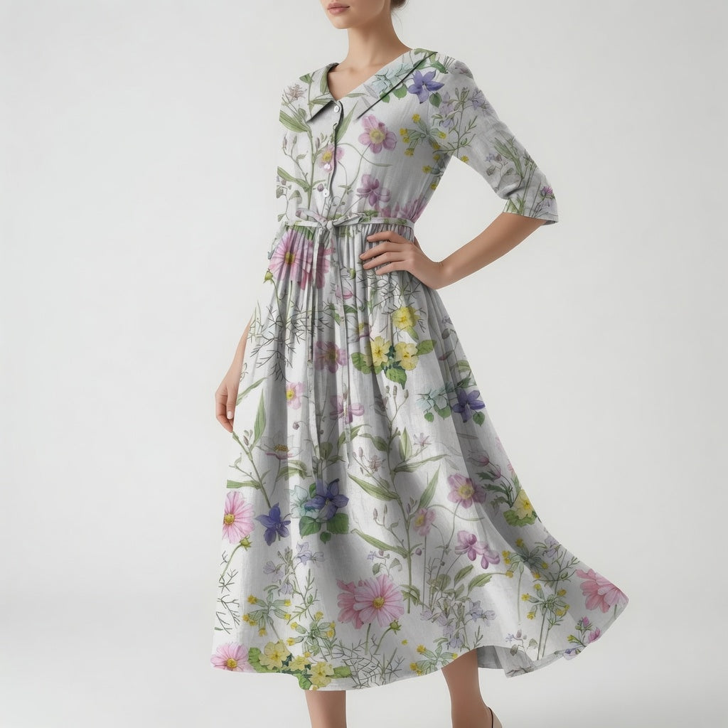 Dahlia - Robe A-Line Florale Estivale