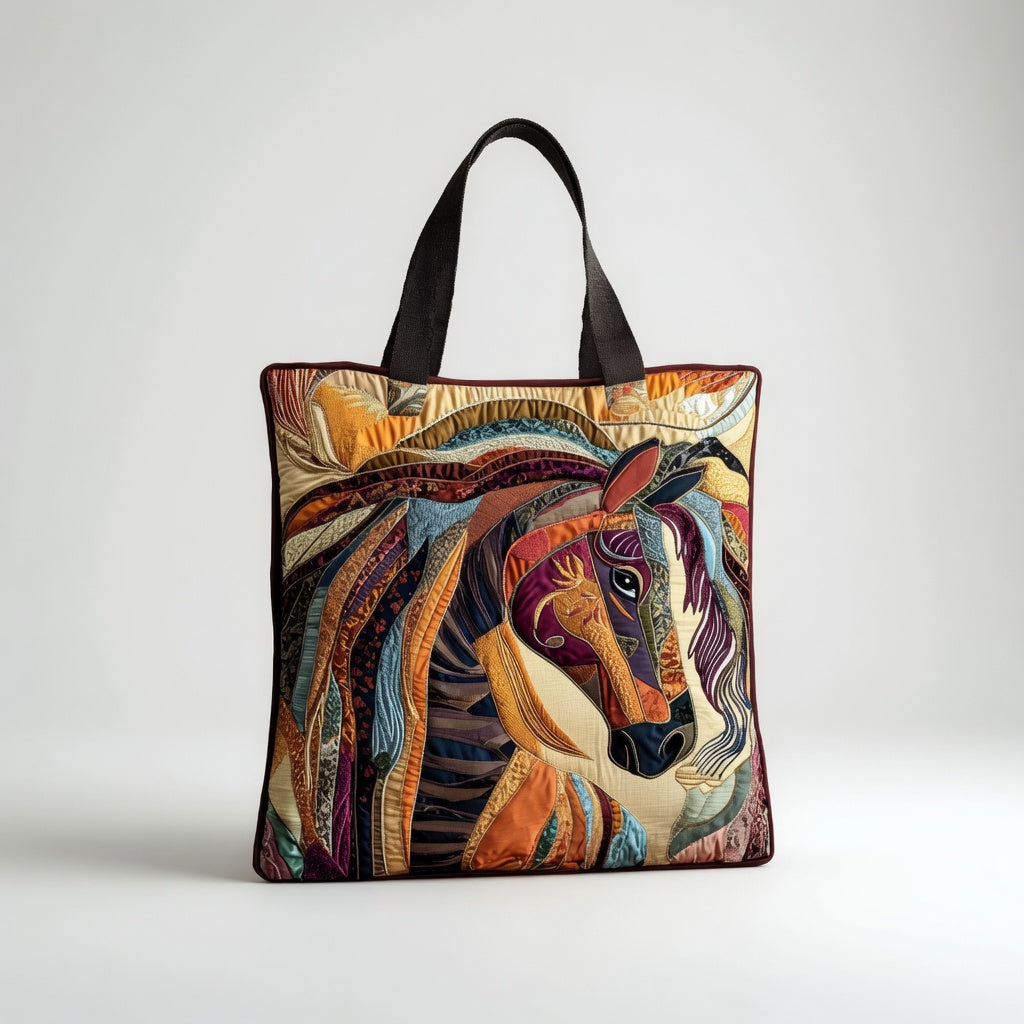 Sac Tote Artisan - Cheval en Mosaïque Multicolore