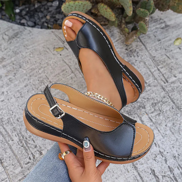 Sandales pour femmes confortables au style rétro avec orteils découverts