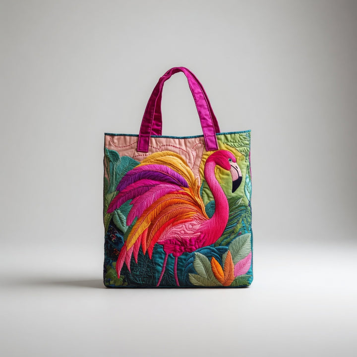 Sac Tote Artisan - Flamant Arc-en-ciel