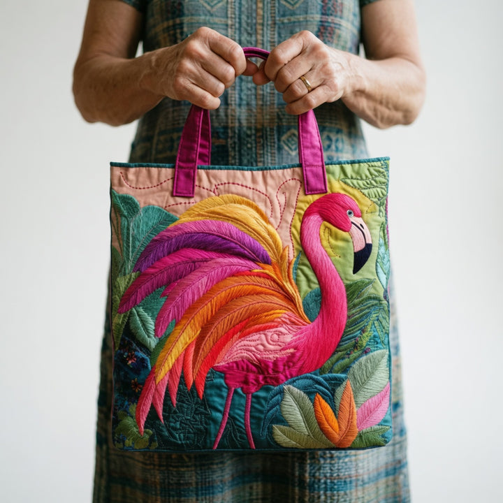 Sac Tote Artisan - Flamant Arc-en-ciel