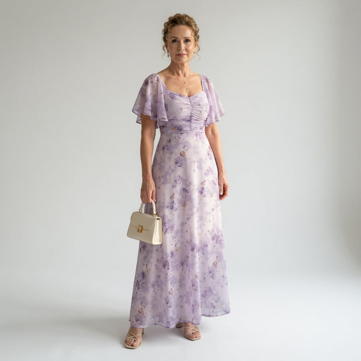 Vaelis | Robe Midi à Manches Volantes