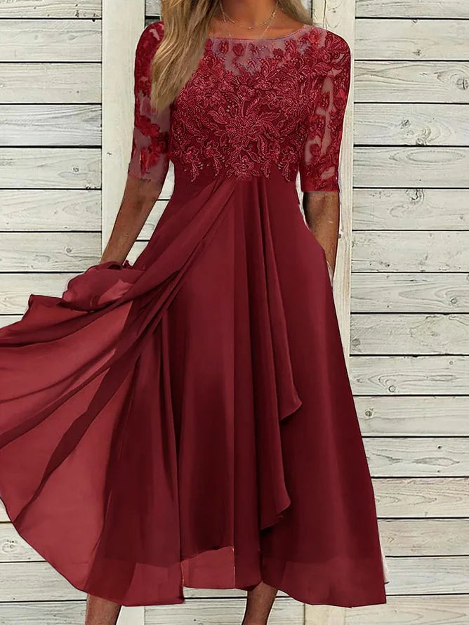Puck™ - Robe Midi Élégante en Dentelle