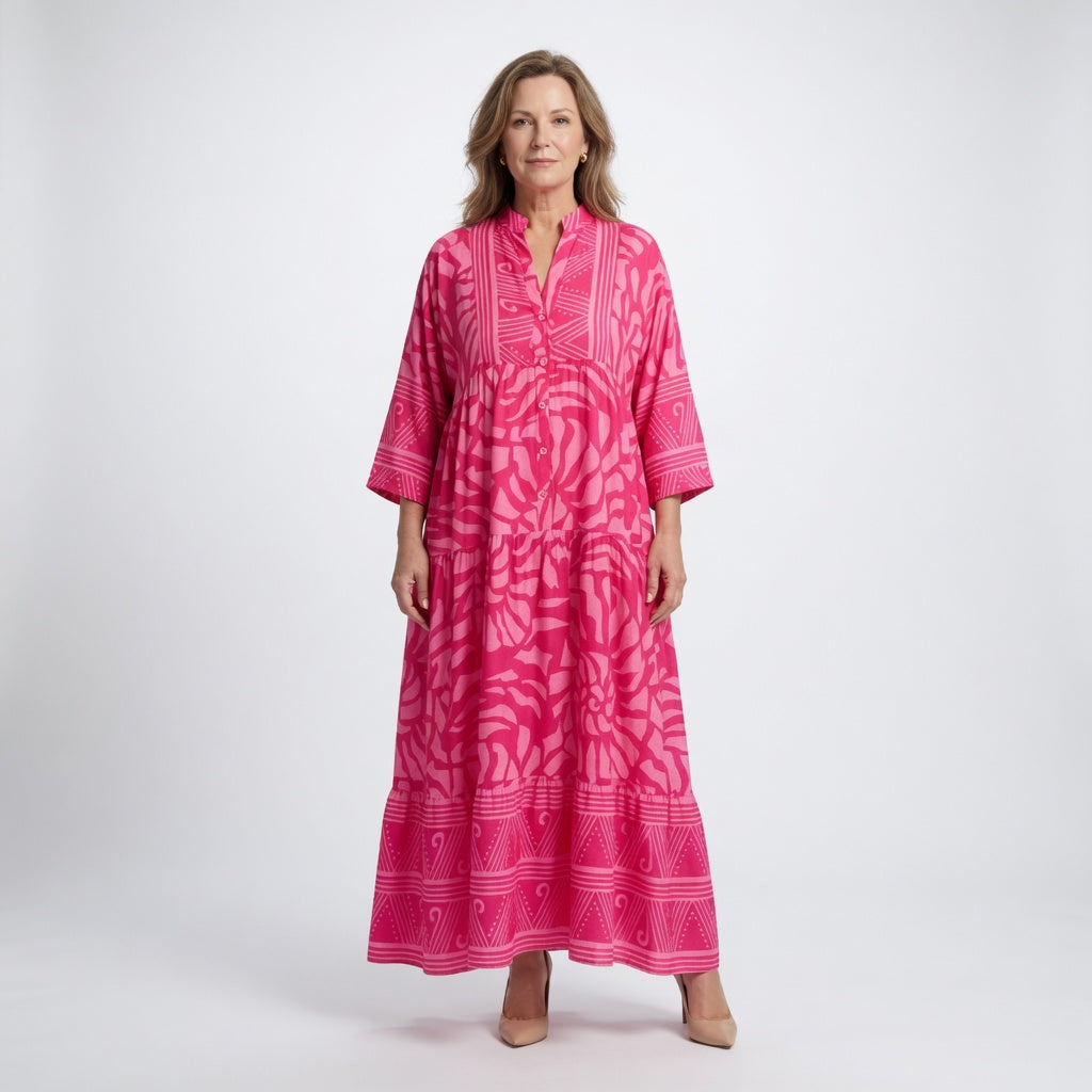 Marielle | Robe Midi à Boutons