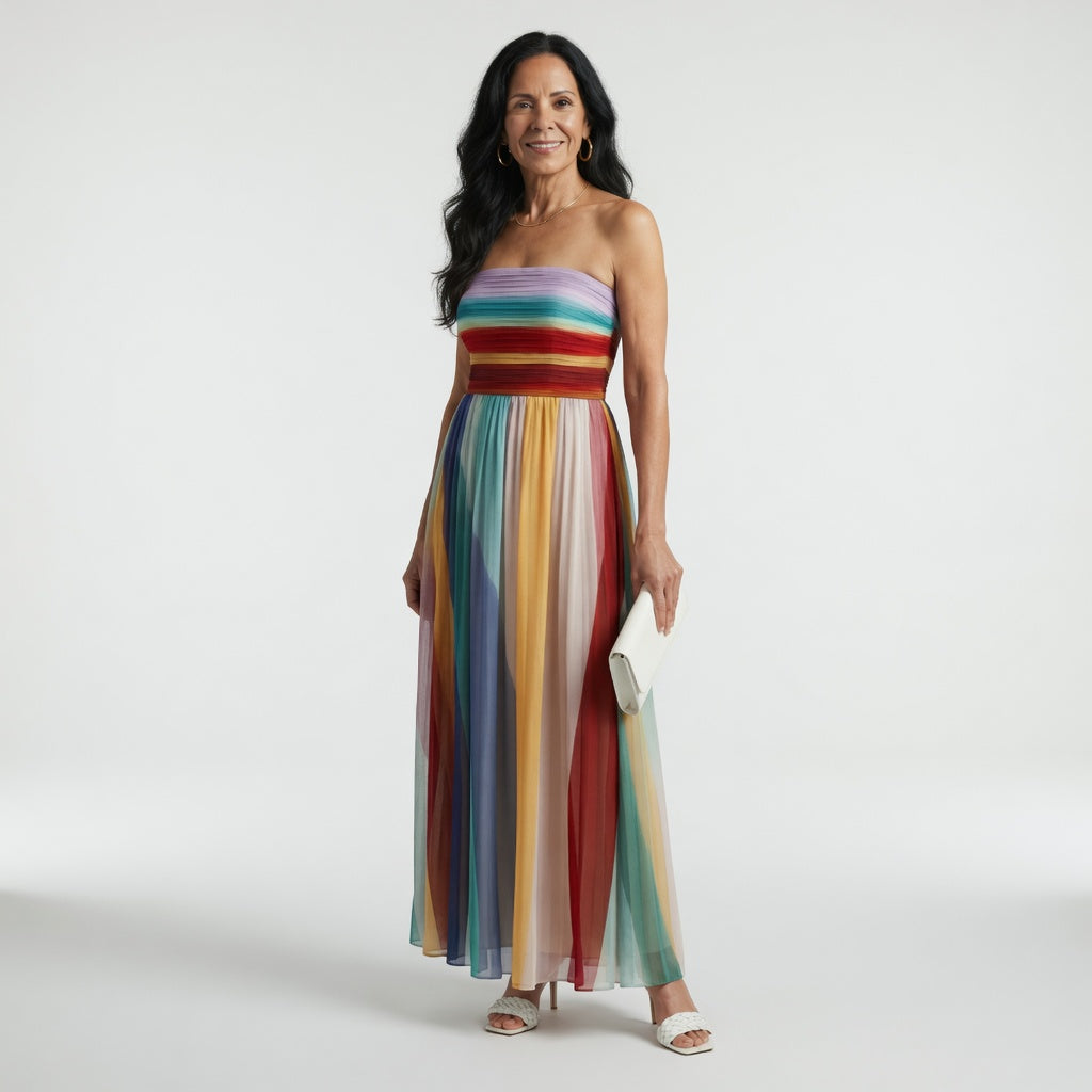Sereine | Robe Maxi à Rayures Légères