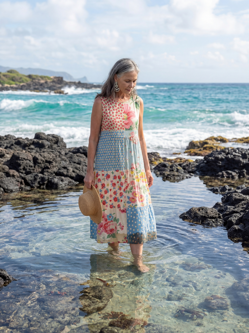 Kira - Robe Midi Décontractée Fleurie