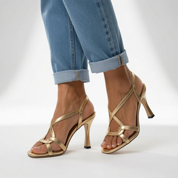 Elisabetta Sandales Dorées Élégantes à Talons