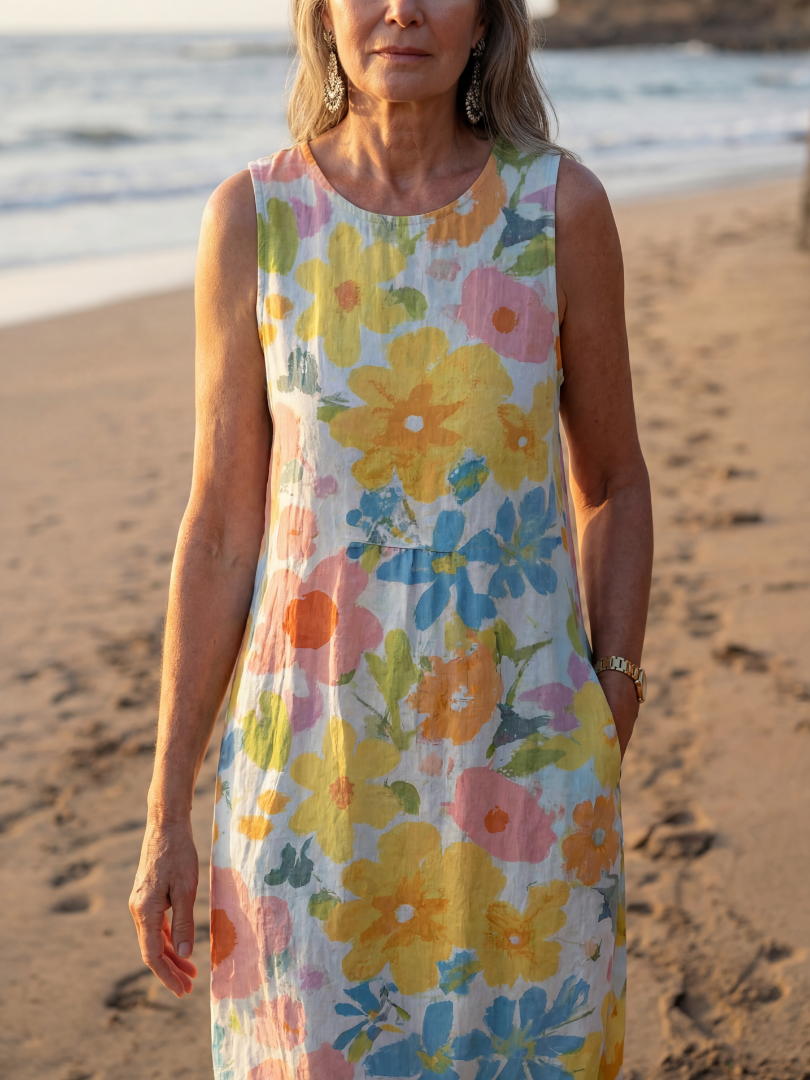 Talia Drawstring Robe Talia - Robe Midi Texturée – Maison Amélie Paris