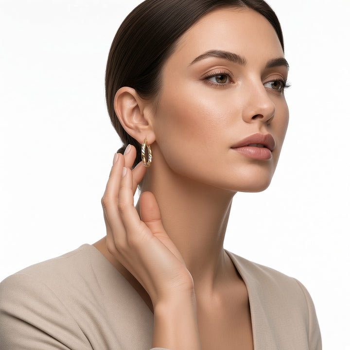 Céravelle™ — Créoles torsadées élégance lumineuse