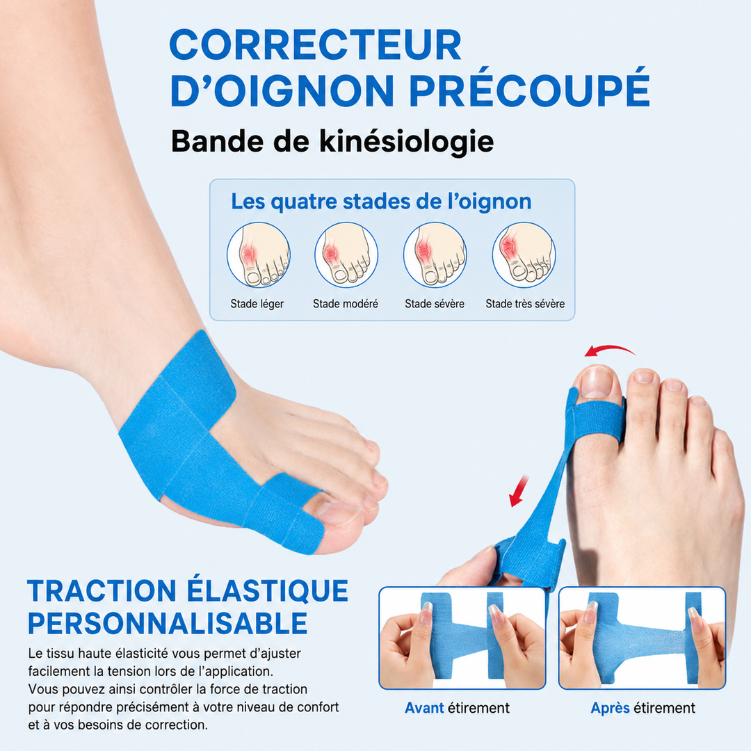 Comforté™ — Correcteur oignon pré-découpé tape kinésiologie confort actif