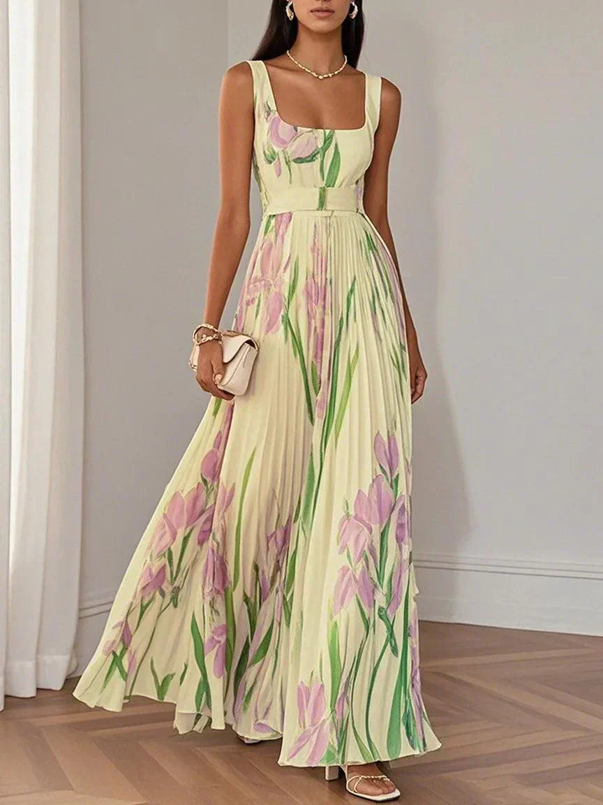Yara™ - Robe maxi en chiffon plissé