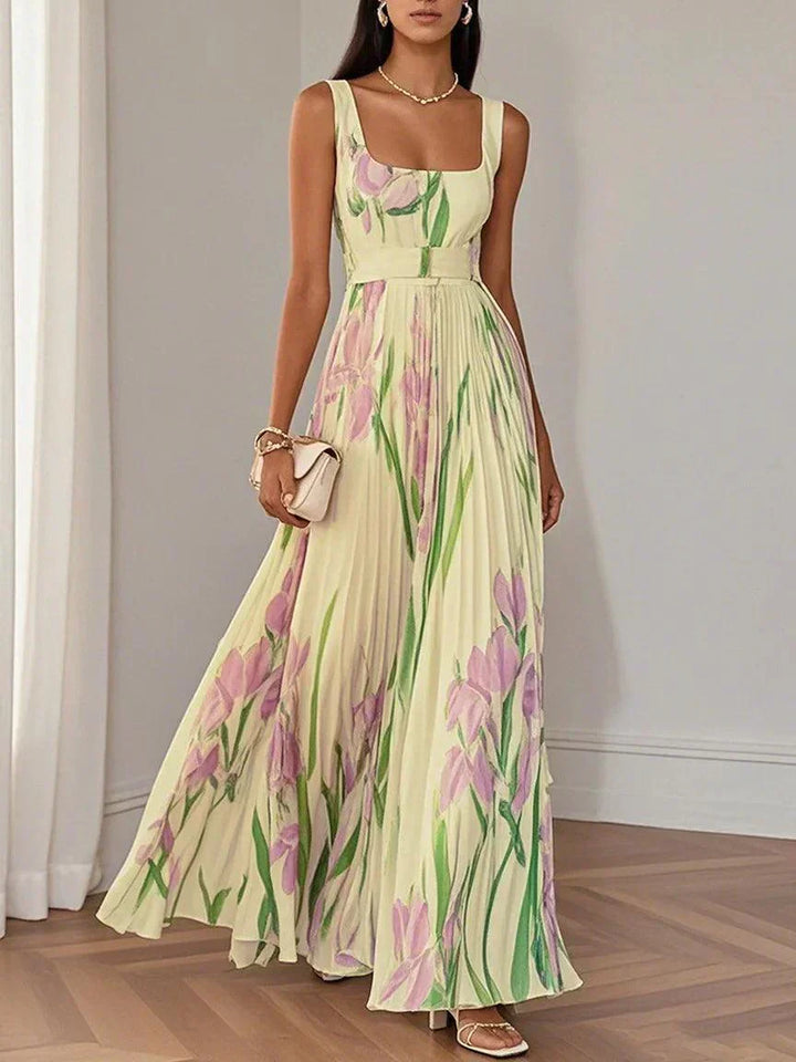 Yara™ - Robe maxi en chiffon plissé