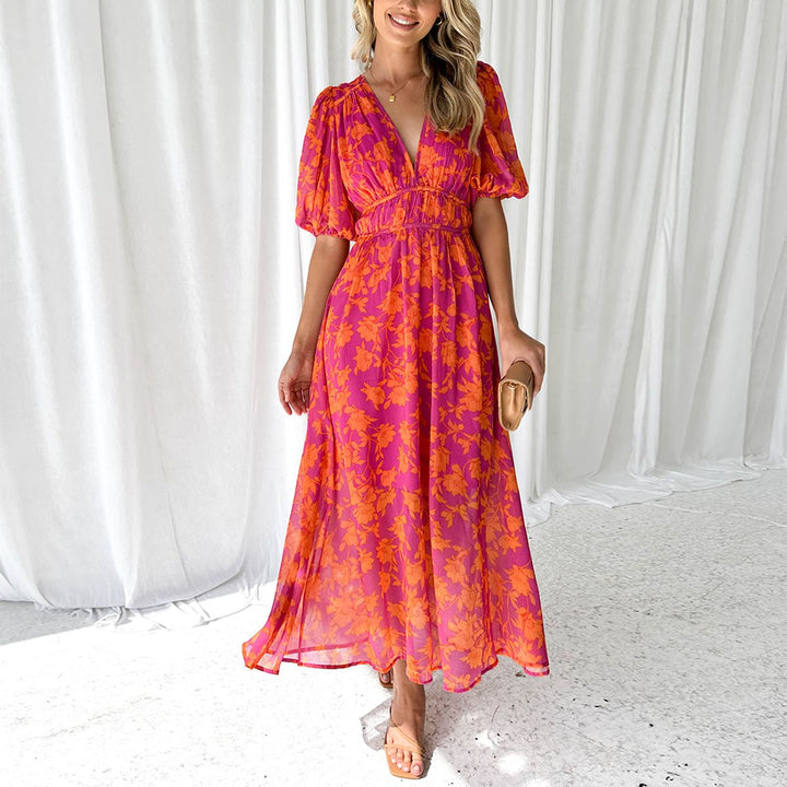 Luna™ - Robe Midi Flora Moderne