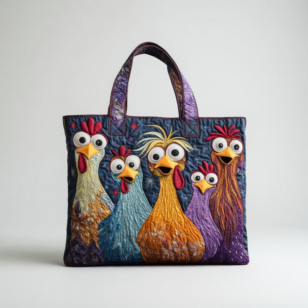 Sac Tote Artisan - Cinq Poules Colorées