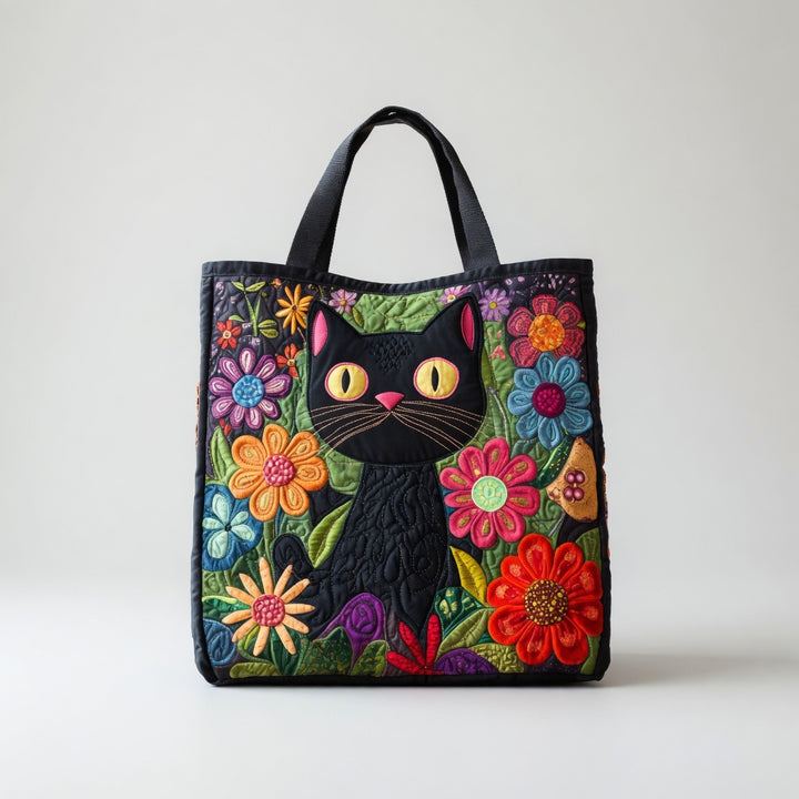Sac Tote Artisan - Chat Noir Enchanté