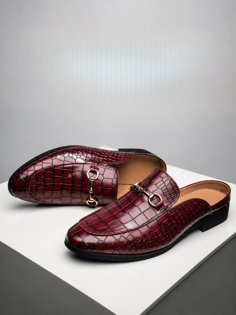 Marianna | Mules Mocassins Effet Croco