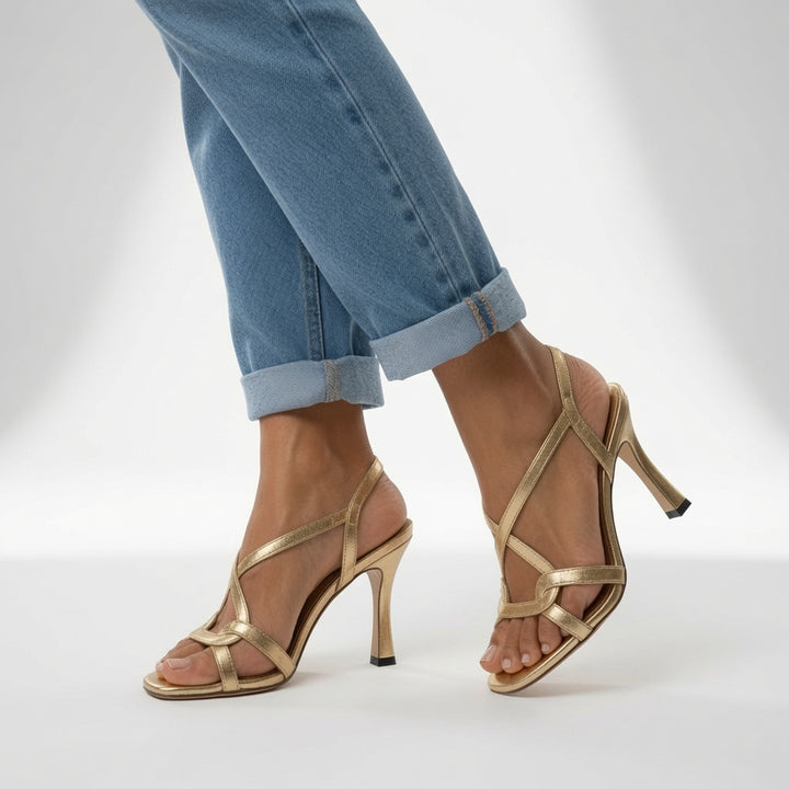 Elisabetta | Sandales Dorées Élégantes à Talons