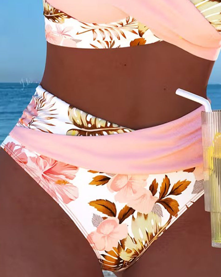 Bikini à motifs floraux contrastés