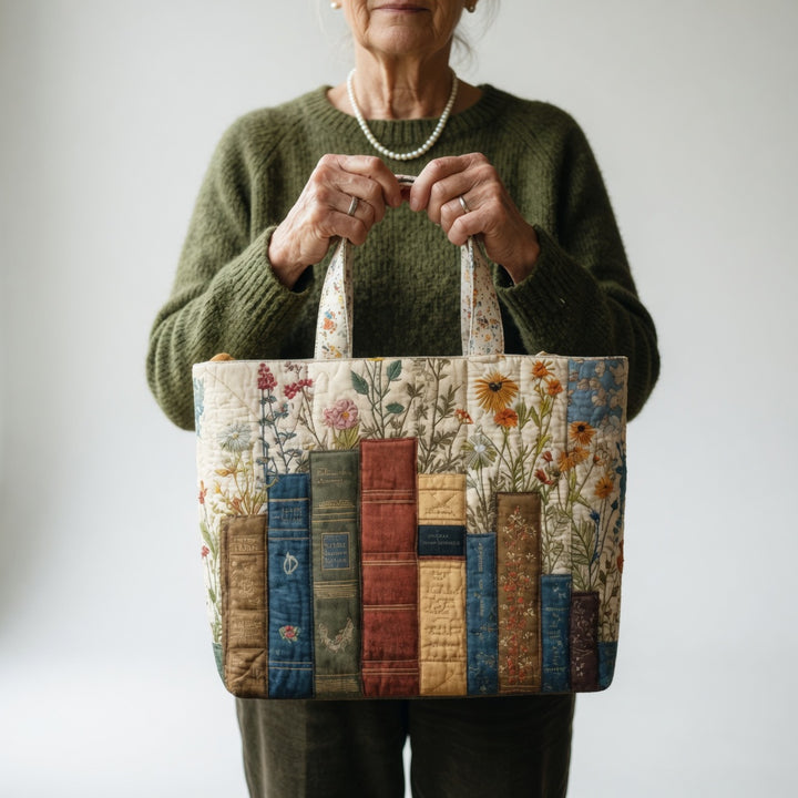 Sac Tote Artisan - Livres et Fleurs