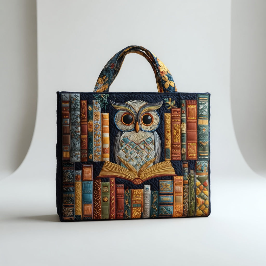 Sac Tote Artisan - Hibou et Livres Vintage