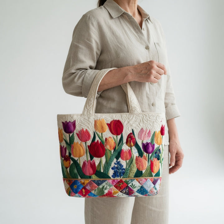 Sac Tote Artisan - Jardin de Tulipes