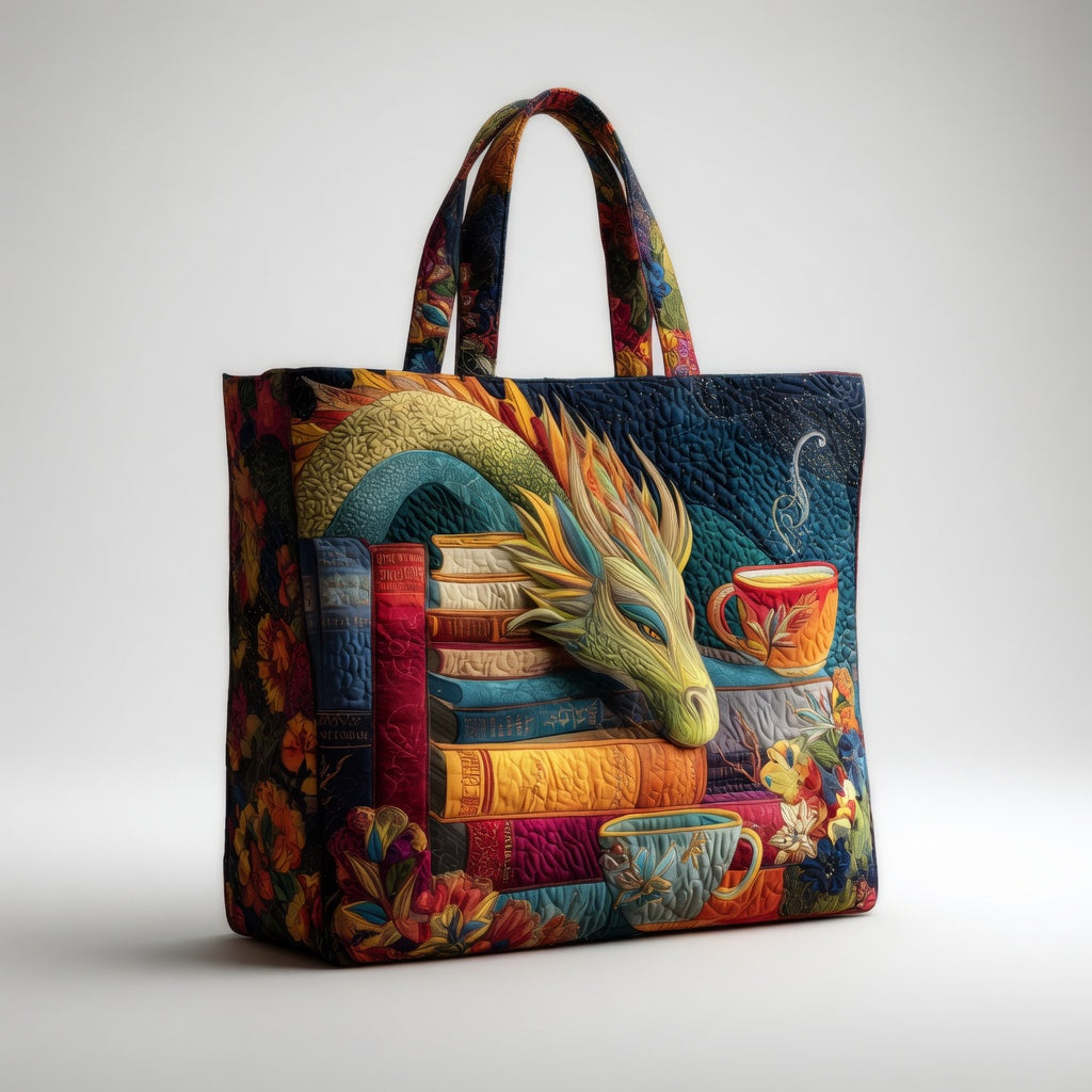 Sac fourre-tout Artisan - Lecteur de dragon avec livres et tasses
