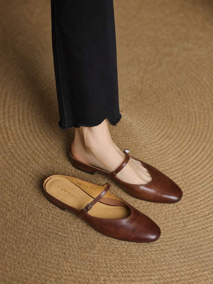 Bianca | Mules Mary Jane à Bout Amande