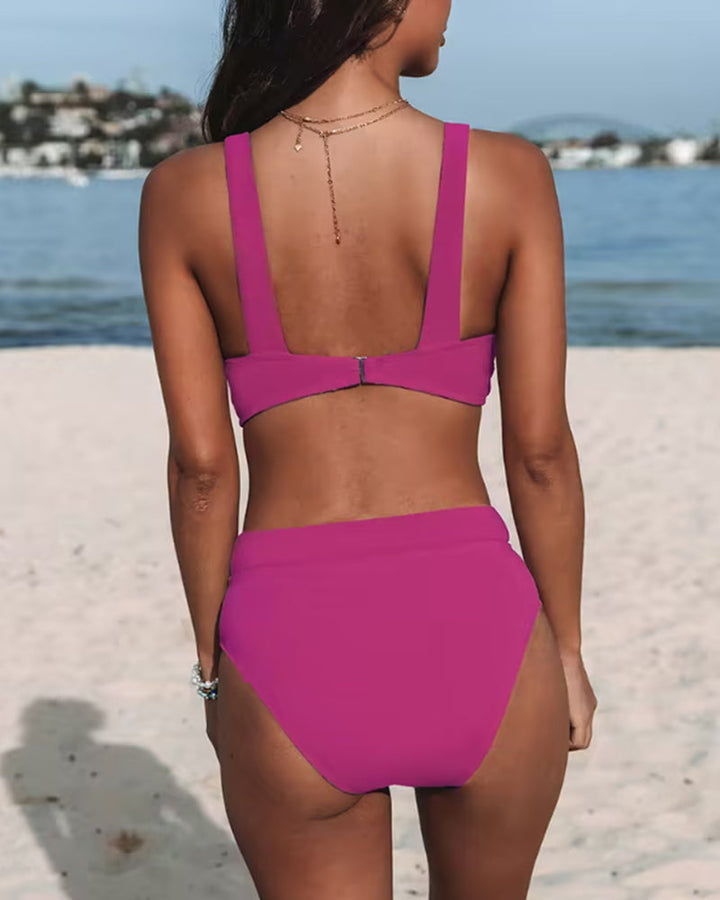 Hilde - Maillot de bain uni à encolure haute