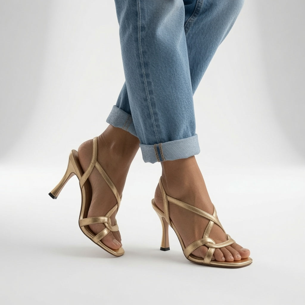 Elisabetta Sandales Dorées Élégantes à Talons