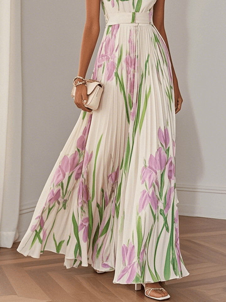 Yara™ - Robe maxi en chiffon plissé