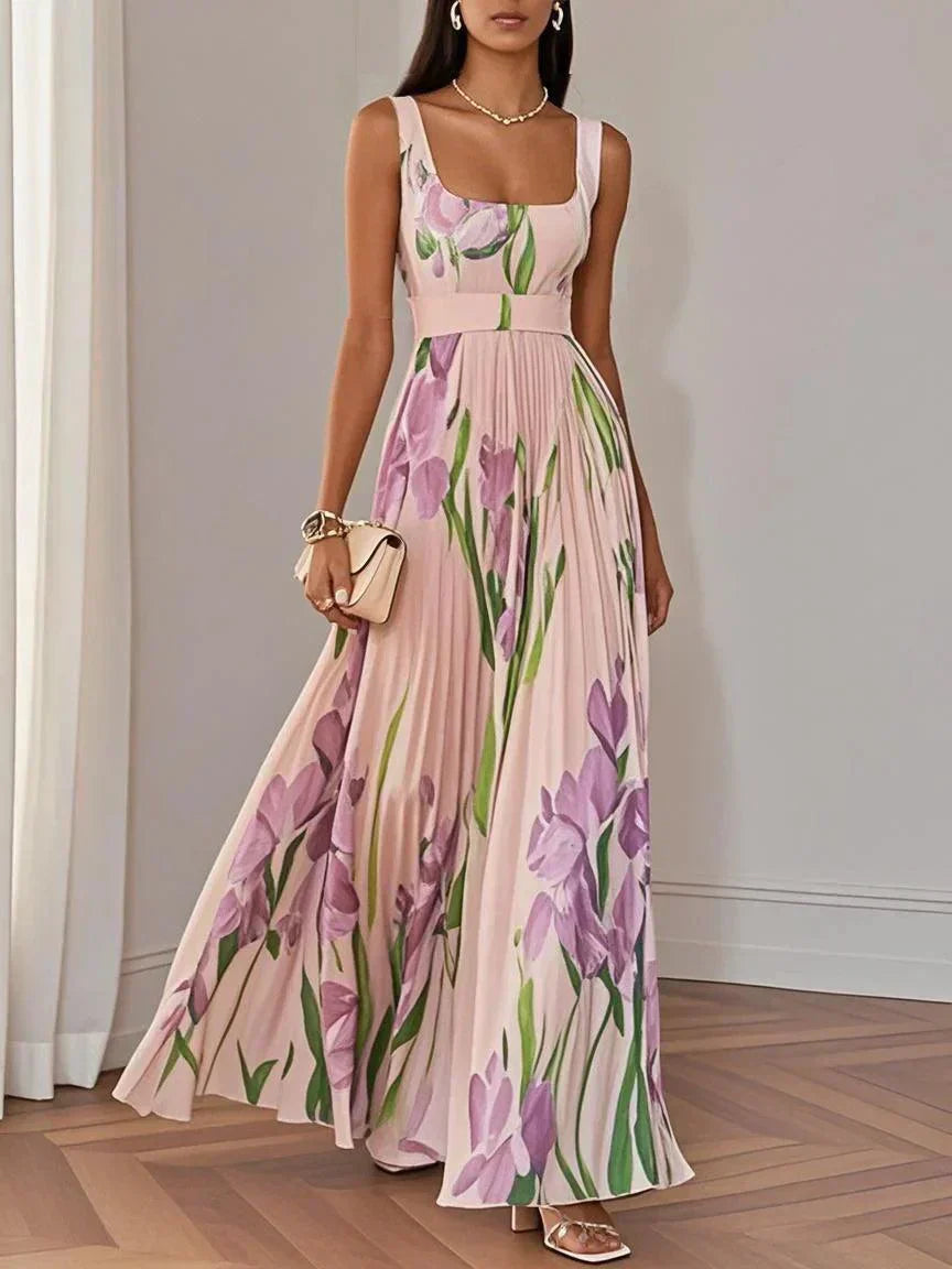 Yara™ - Robe maxi en chiffon plissé