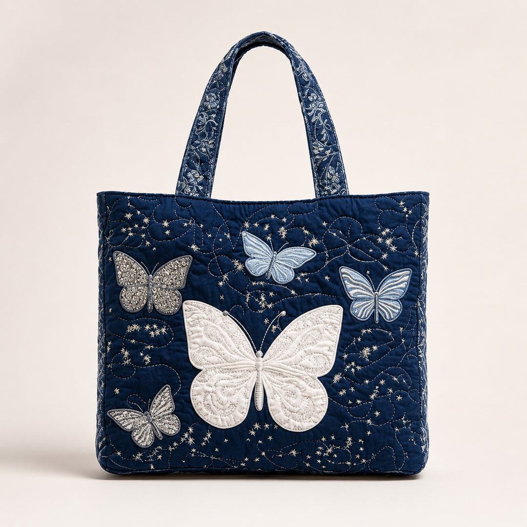 Sac Tote Artisan - Papillon Argenté