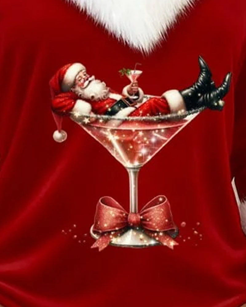 Santa | Haut festif élégant à col en V