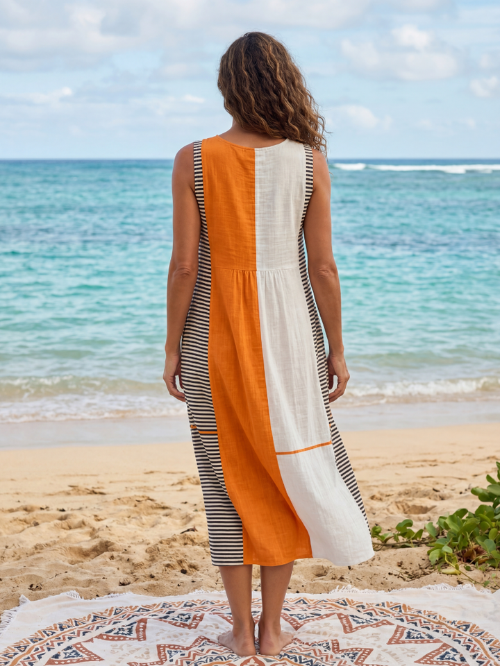 Owen - Robe Midi Décontractée Rayée