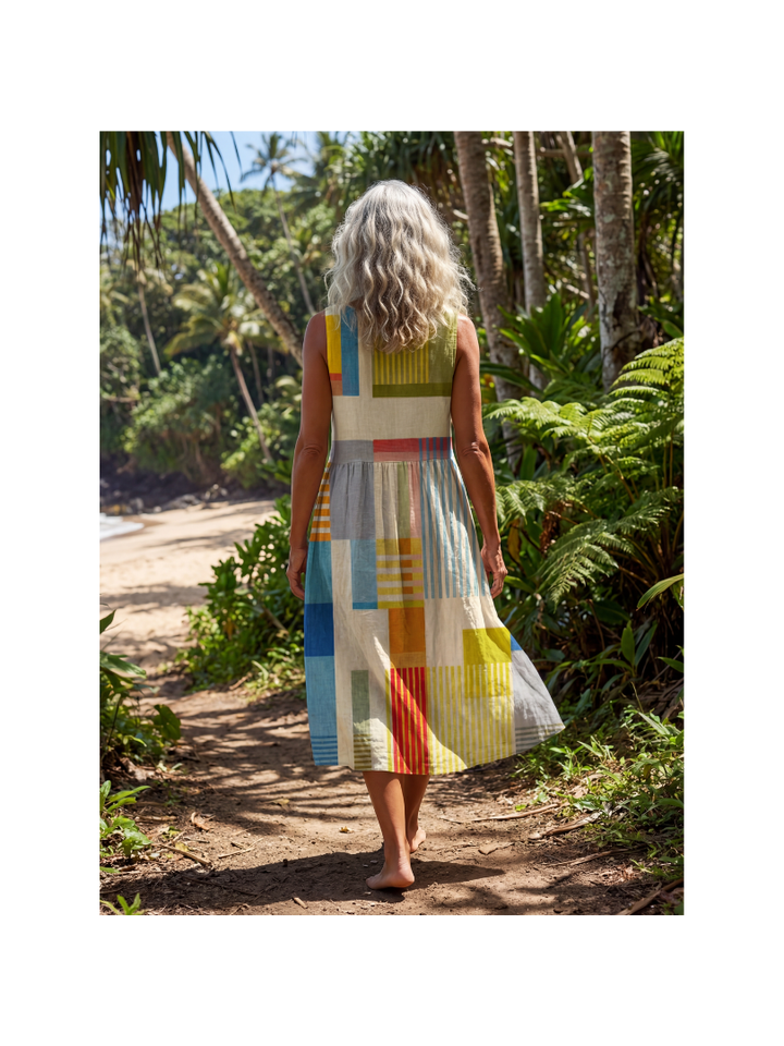 Esme - Robe Midi Colorée Décontractée